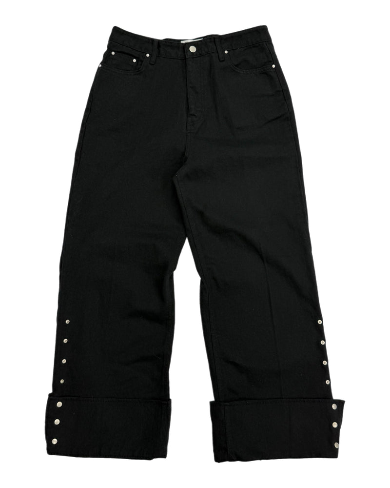 受注制【Chikashitsu +】hem button cotton pants