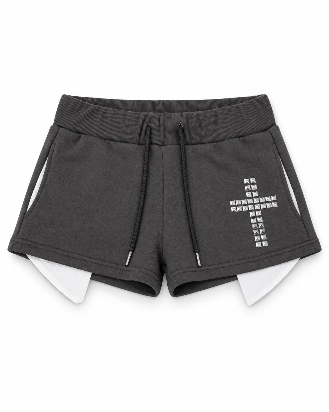 受注制【Never mind the XU】Cross studs mini shorts (3color)
