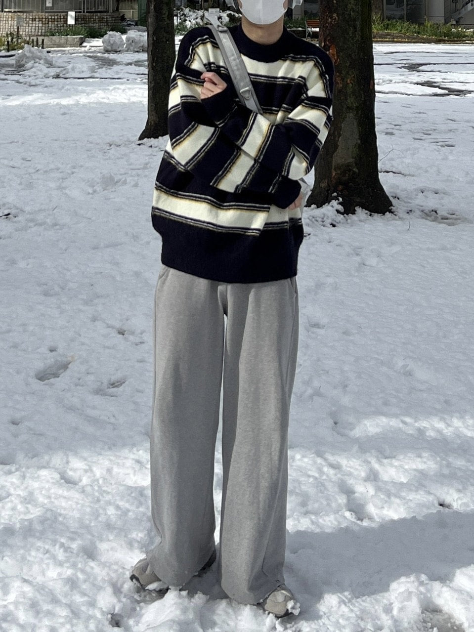 受注制【Chikashitsu +】snap button sweat pants (2color)