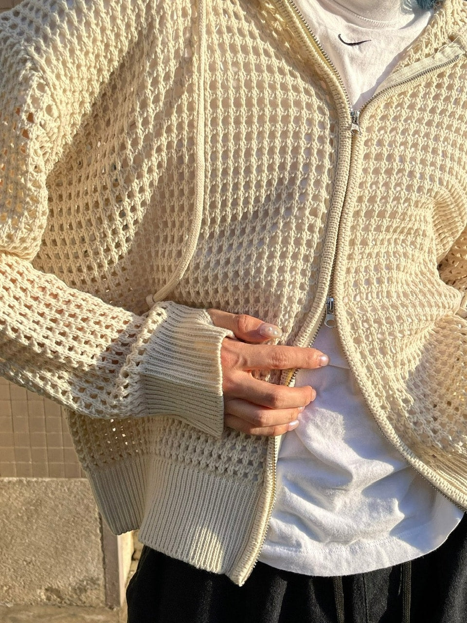 受注制【Chikashitsu +】mesh zip hoodie (5color) / 【チカシツプラス】メッシュ長袖ジップパーカー