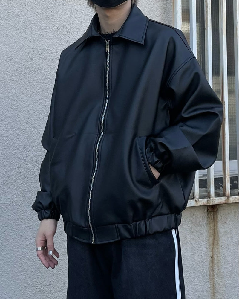 受注制【Chikashitsu +】leather blouson (3color)