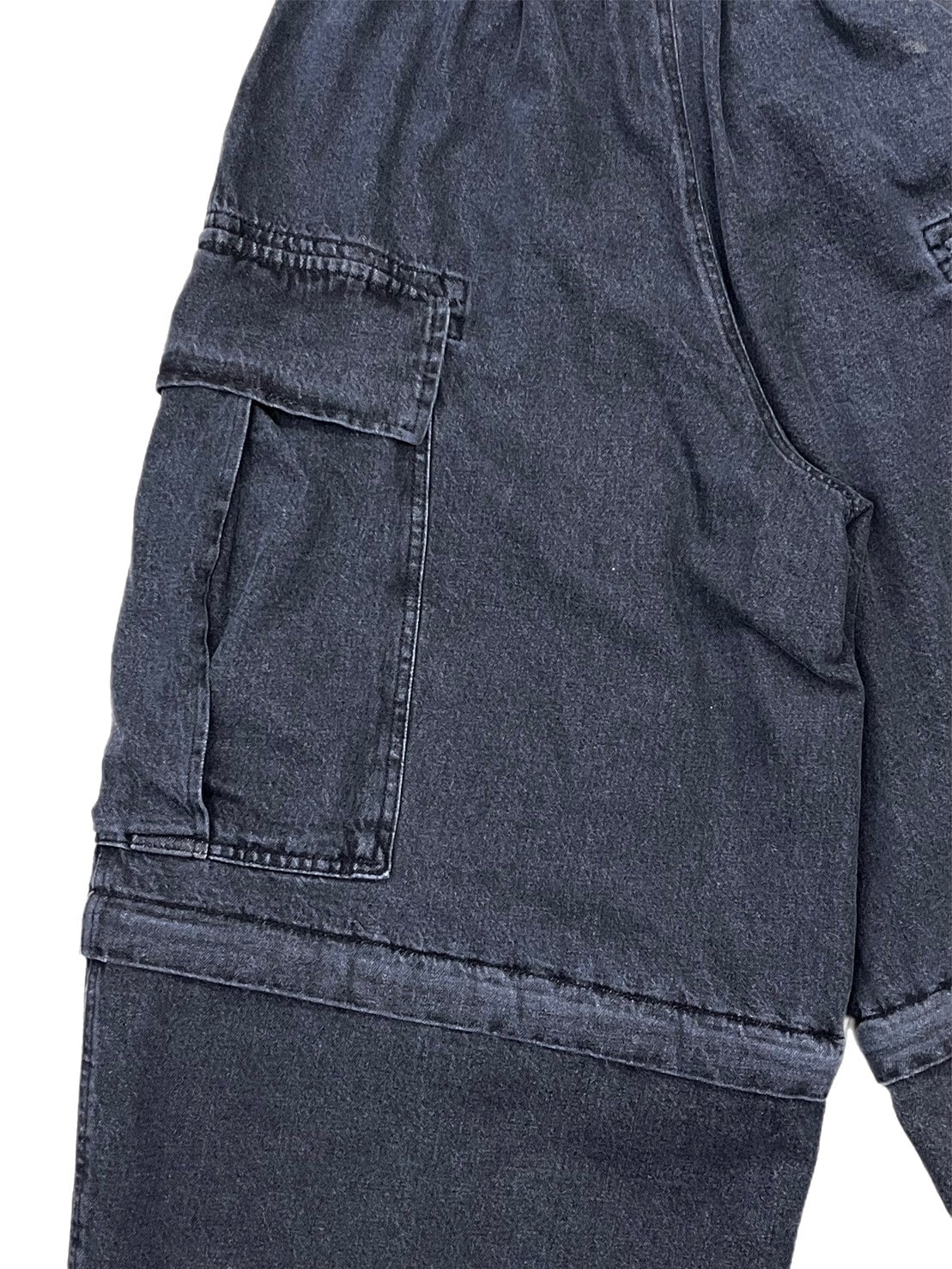 受注制【Chikashitsu +】2way heavy pocket denim cargo pants (2color)