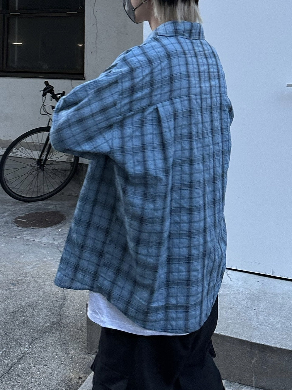 大阪店WEB限定受注制【Chikashitsu +】linen check shirt (3color)