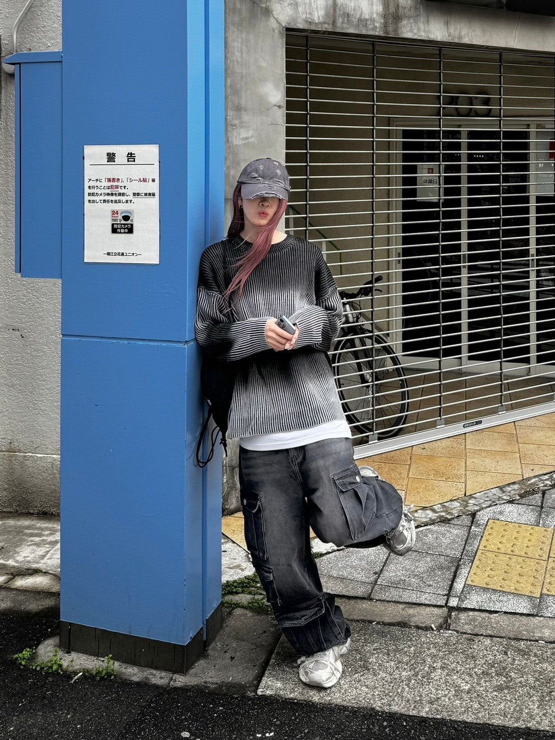 受注制【Chikashitsu +】bleach washing knit (3color) / 【チカシツプラス】ブリーチウォッシング長袖ニット