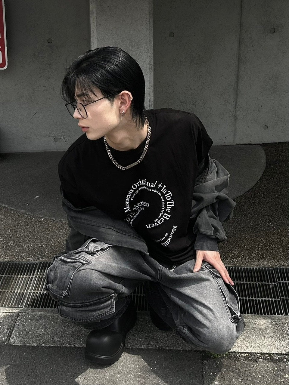 受注制【Chikashitsu +】logo graphic t-shirt 2 (3color) / 【チカシツプラス】グラフィックロゴプリント半袖Tシャツ