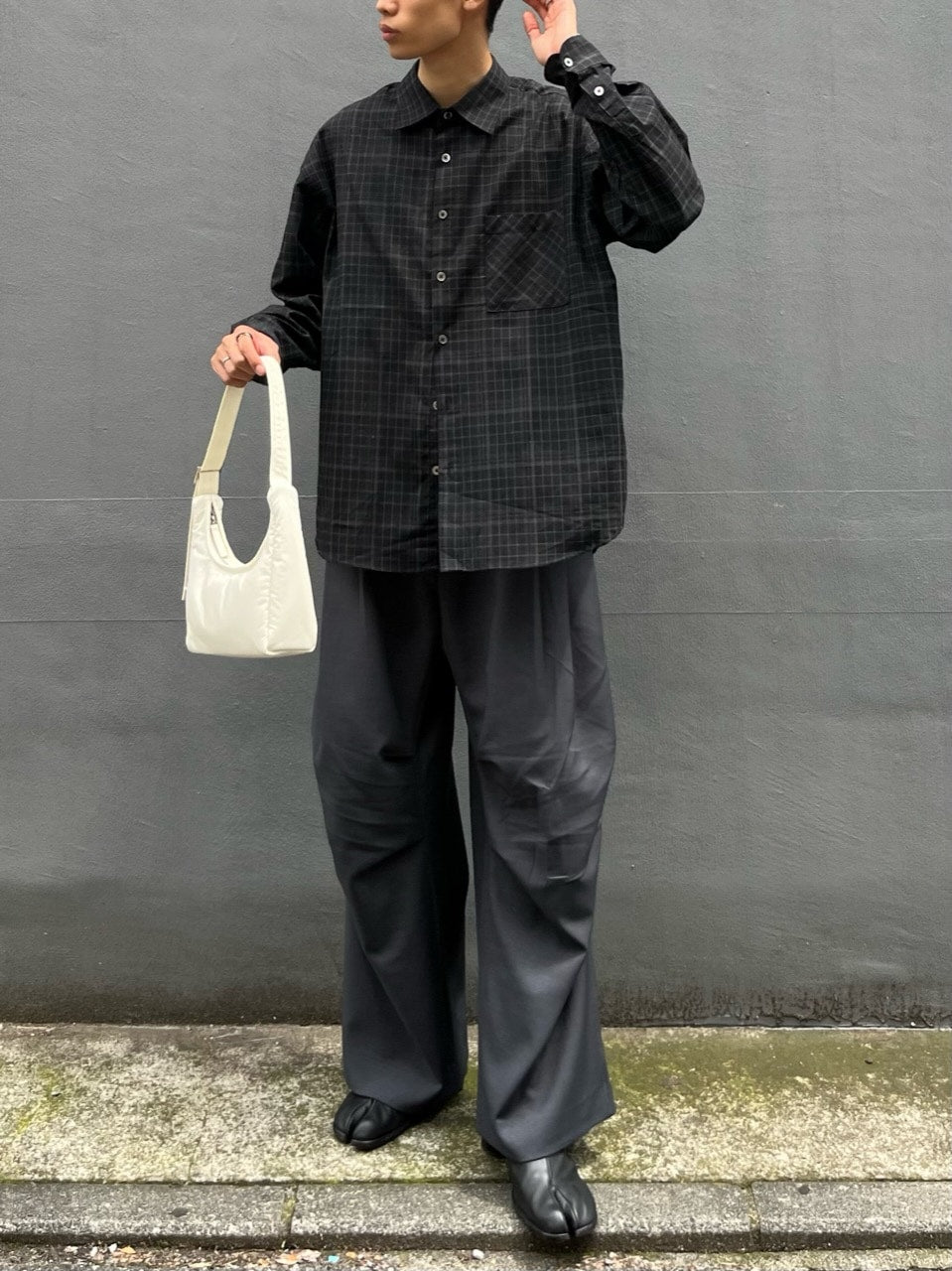 東京店WEB限定【Chikashitsu +】glen check regular shirt(2color)