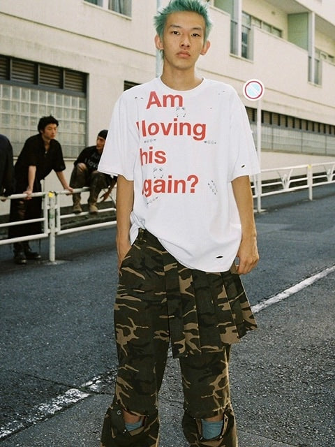 【ESC STUDIO】skirt layered snap pants