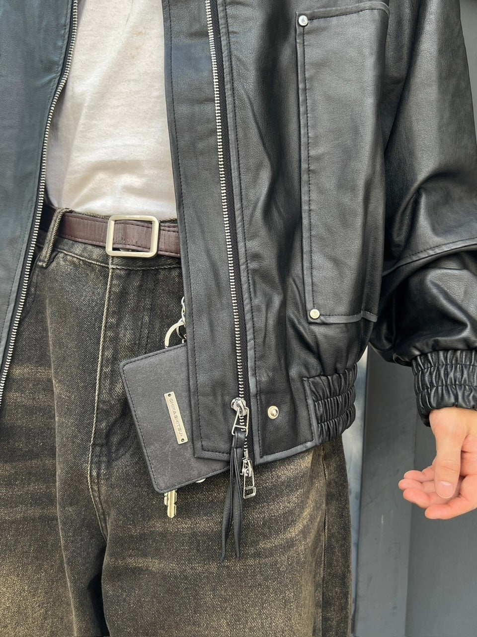 大阪店WEB限定受注制【Chikashitsu +】washing vegan leather jacket (2color)