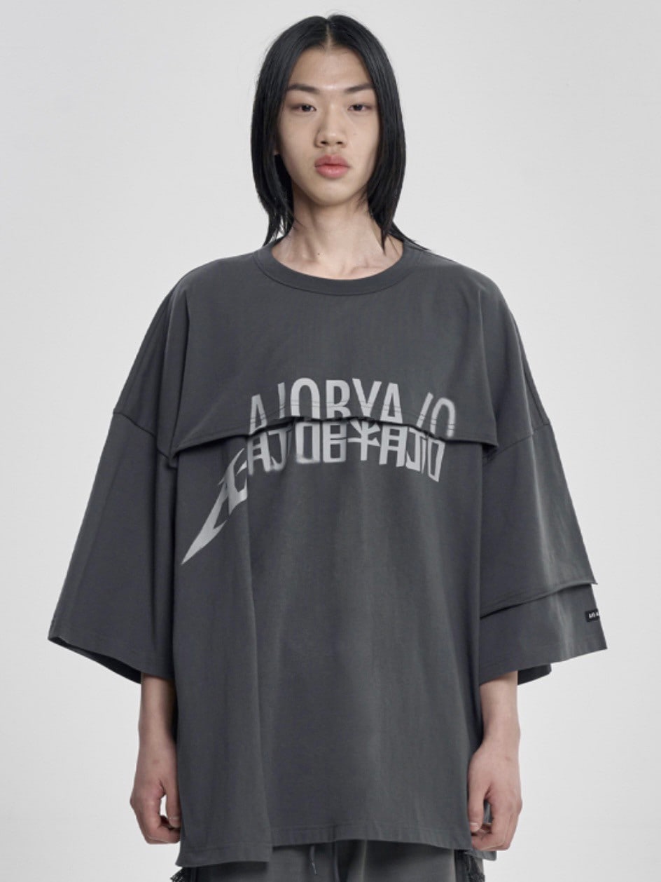 【AJOBYAJO】Tri Logo Mixed T-Shirt