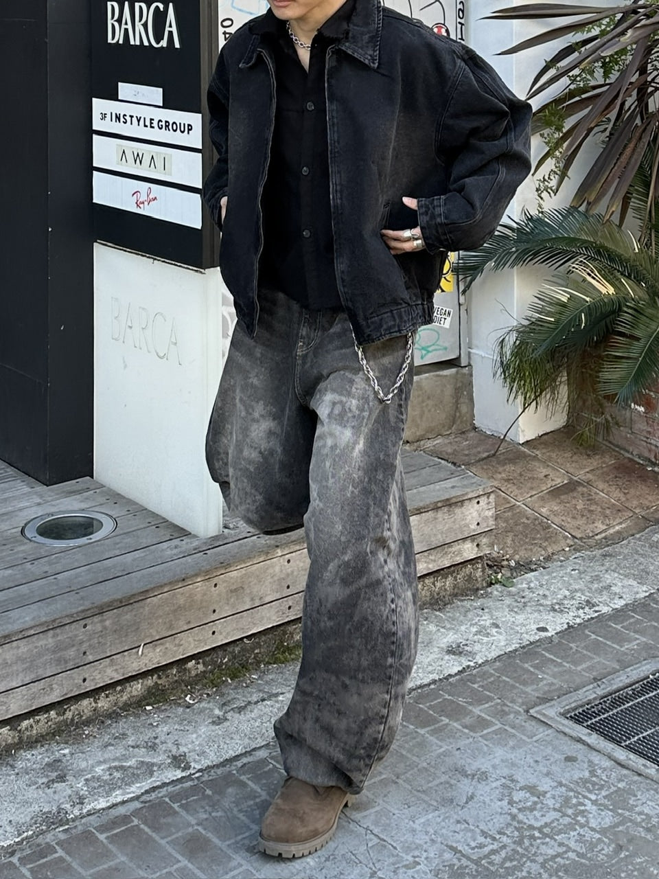 大阪店WEB限定受注制【Chikashitsu +】dirty wash balloon denim pants