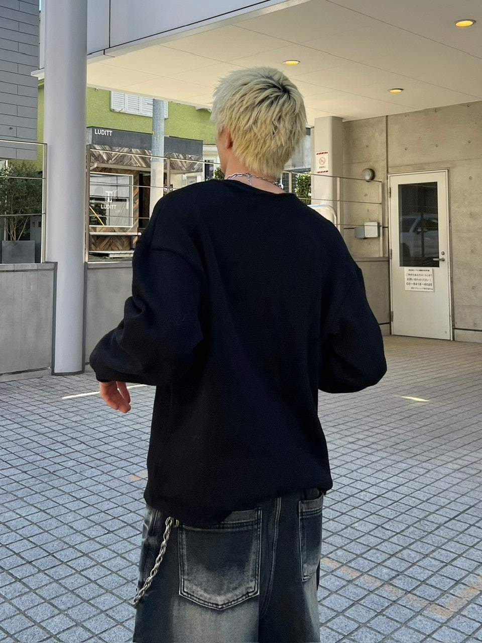 受注制【Chikashitsu +】loose fit round knit (4color)