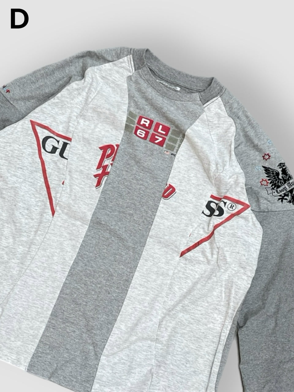 【Re +】cutting switch long sleeve (gray)