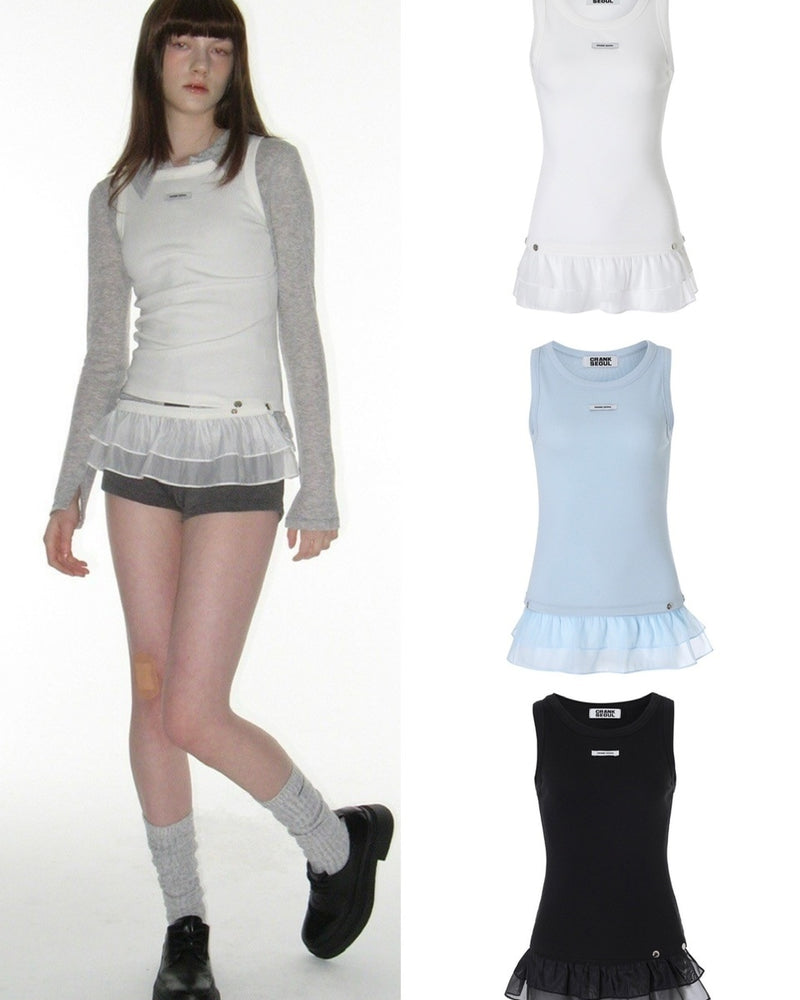 【CRANK】FRILL SNAP SLEEVELESS
