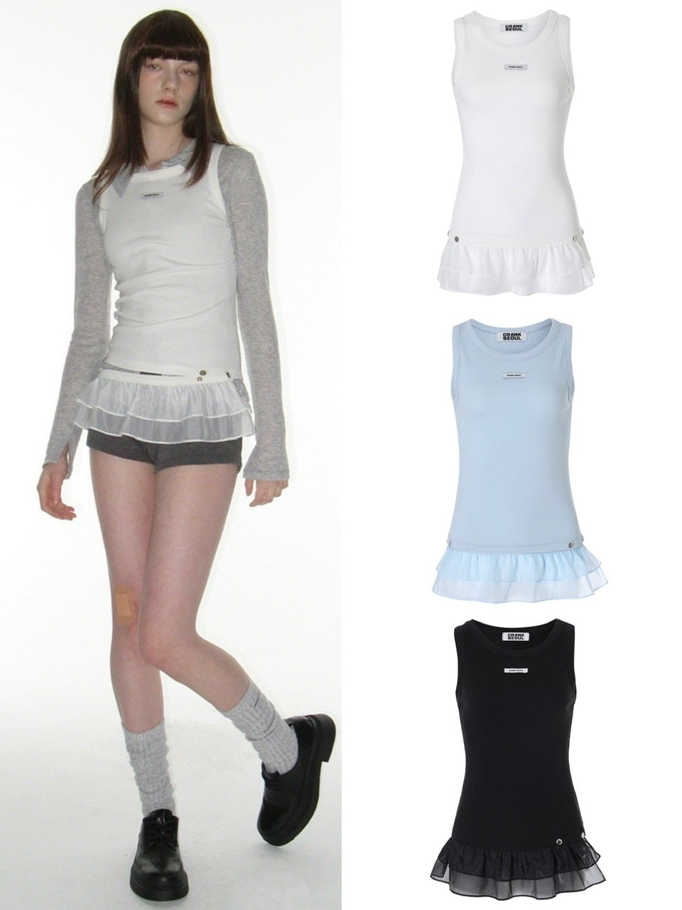 【CRANK】FRILL SNAP SLEEVELESS