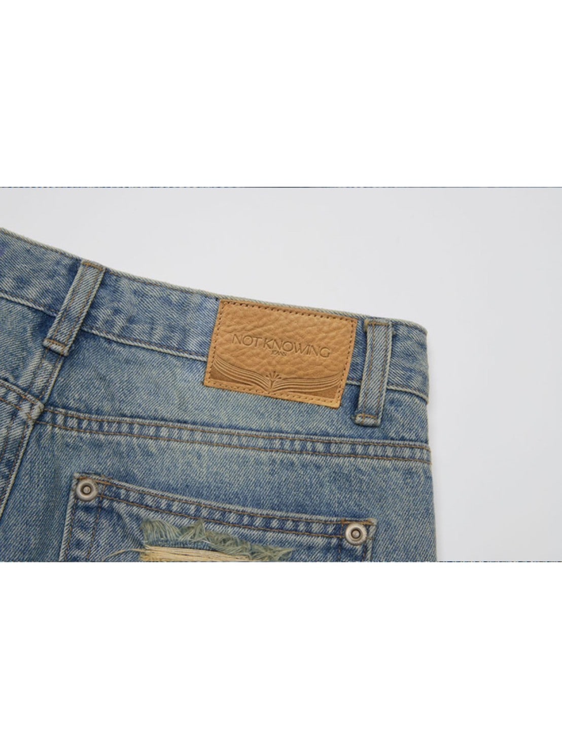 【NOT KNOWING】Destroyed Flared Jean