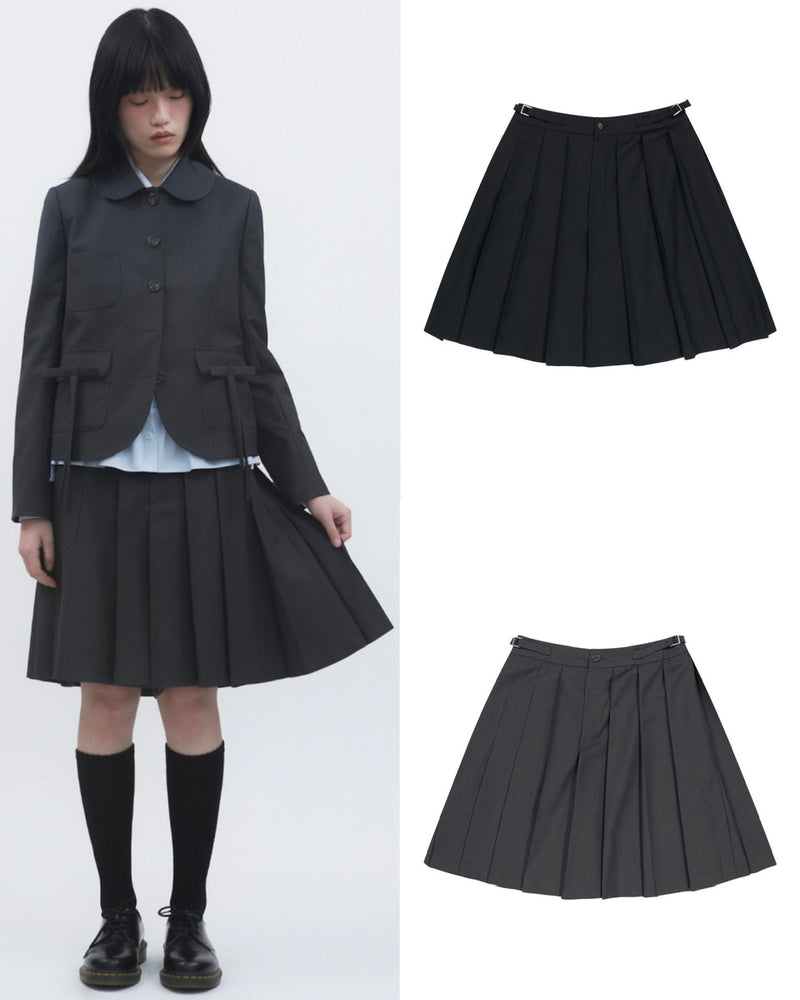 【TUOMIO】MIDI PLEATS RIBBON CULOTTES