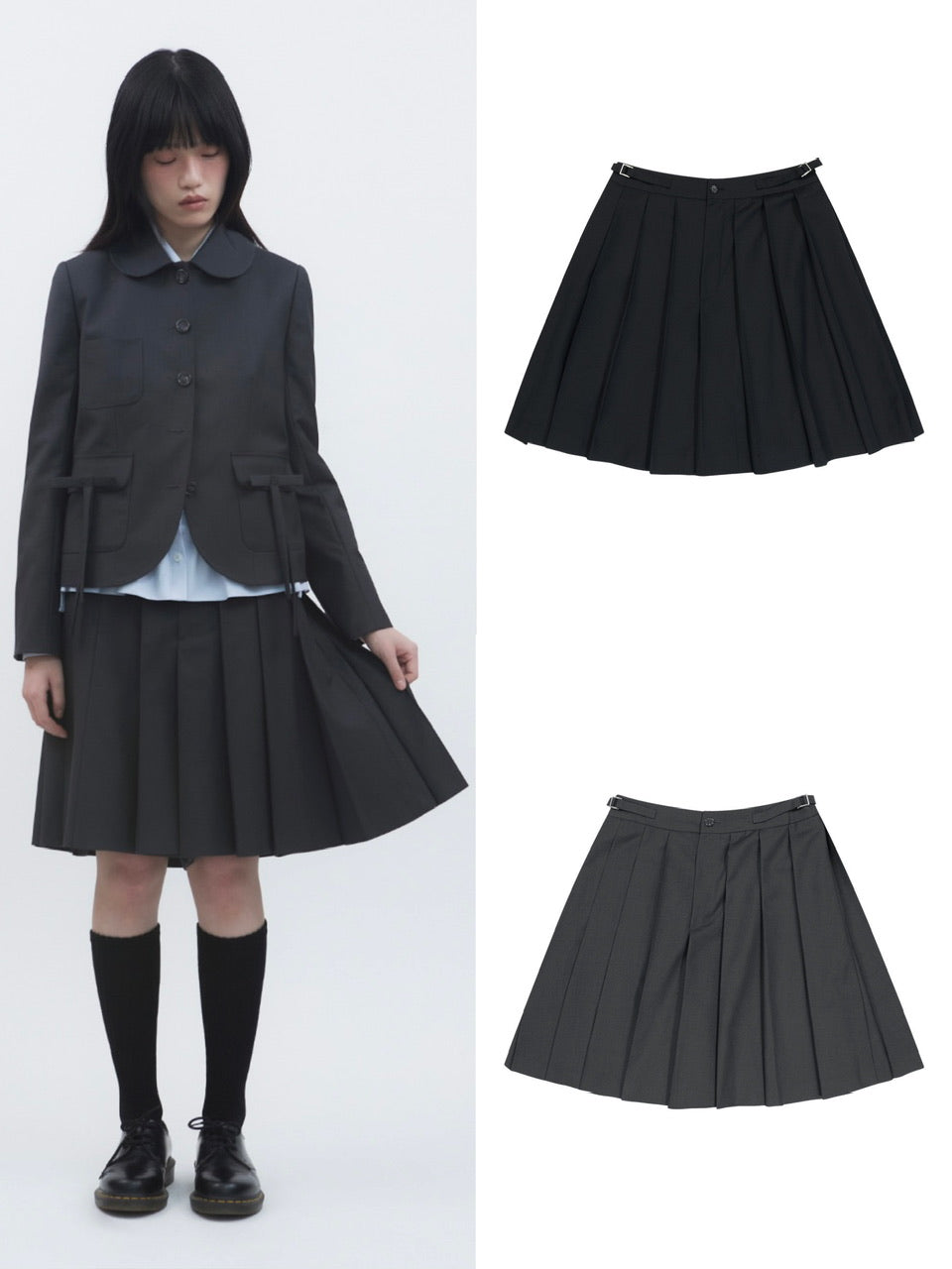 【TUOMIO】MIDI PLEATS RIBBON CULOTTES