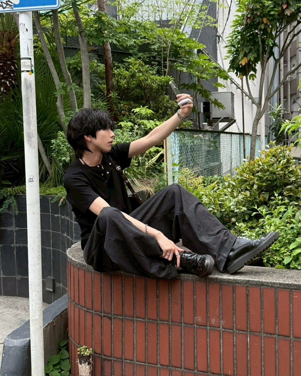 【Chikashitsu +】henry neck half sleeve tee (3color) / 【チカシツプラス】ヘンリーネック半袖Tシャツ