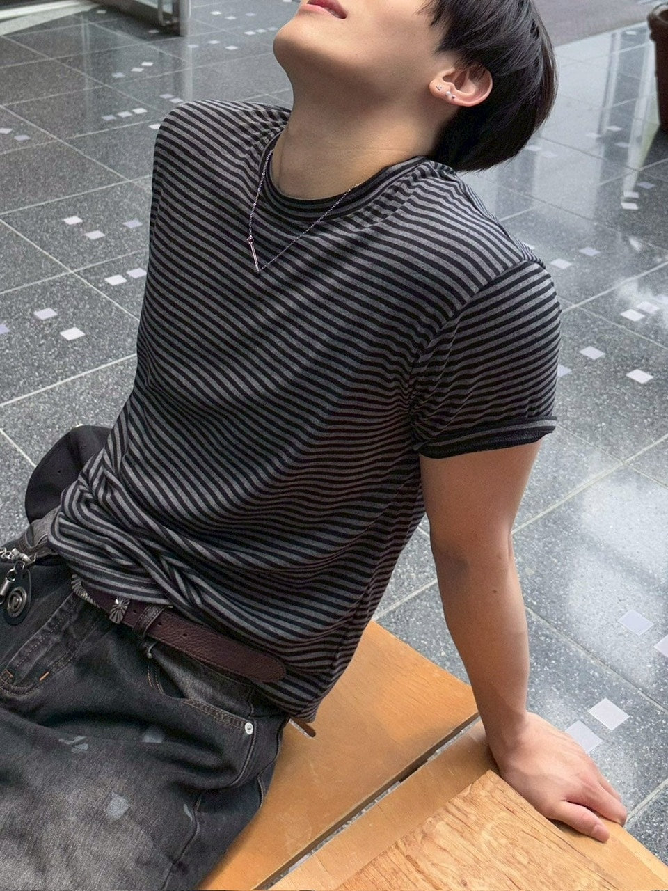 受注制【Chikashitsu +】tight fit border t-shirt (3color) / 【チカシツプラス】タイトフィットボーダー半袖Tシャツ