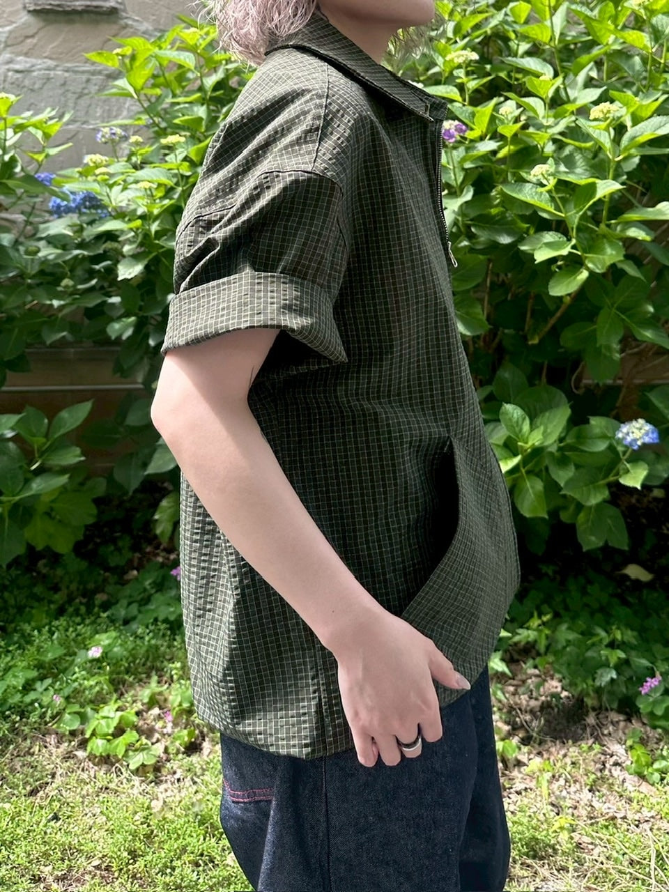 受注制【youll】cropped check shirt jacket (3color)