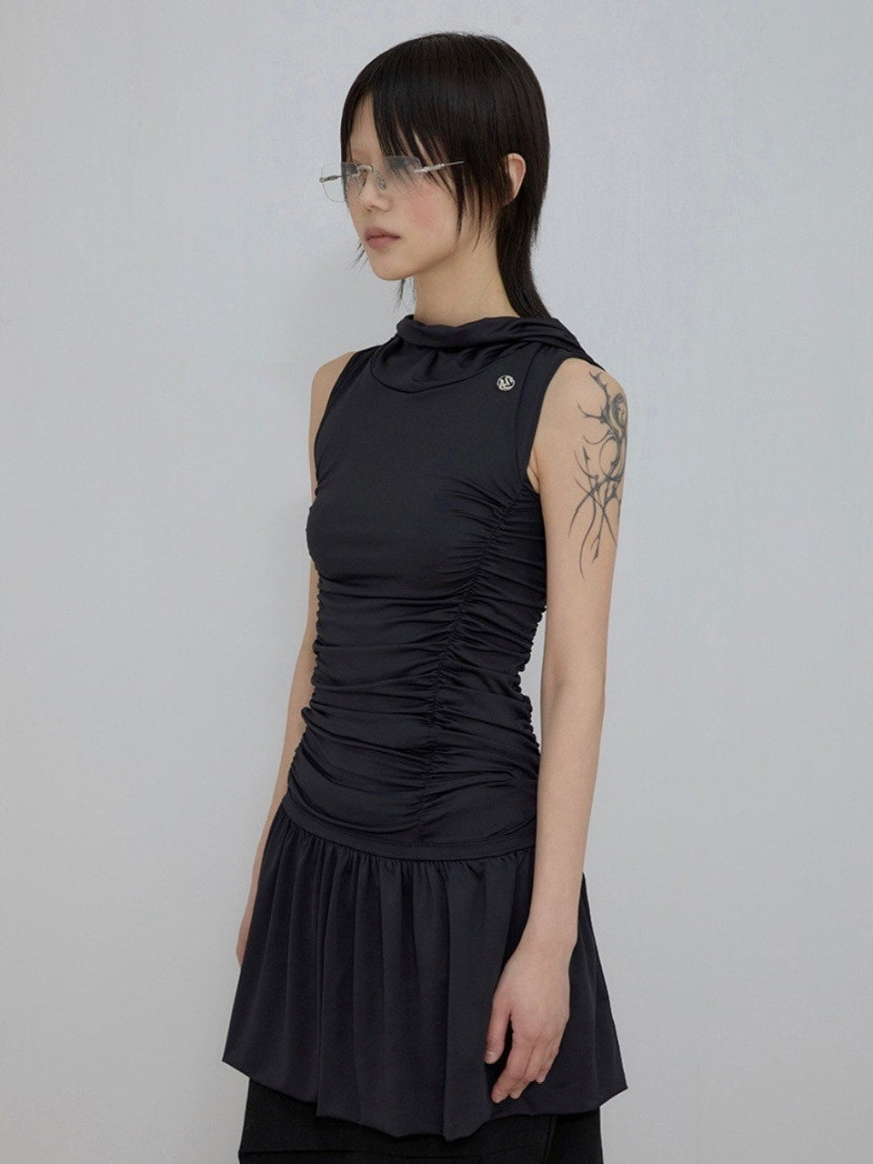 【FLAREUP】Hooded High Neck Dress