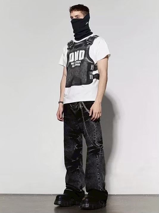 【DND4DES】MUSTACHE WASHED FLARED JEANS