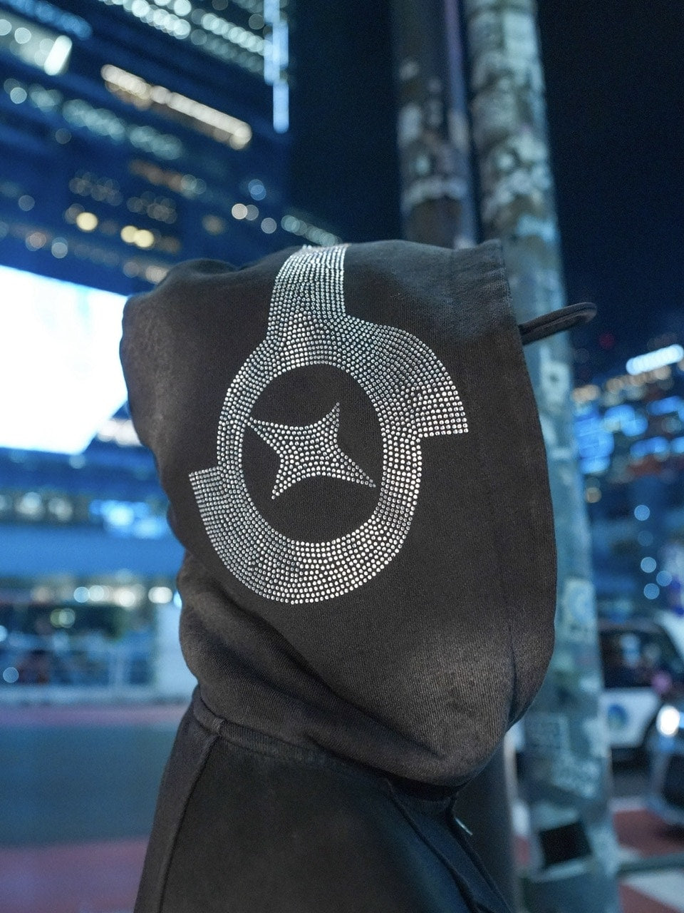 【NMTXU】rhinestone design zip parka / 【エヌエムティーエックスユー】ラインストーンデザインダブルジップパーカー