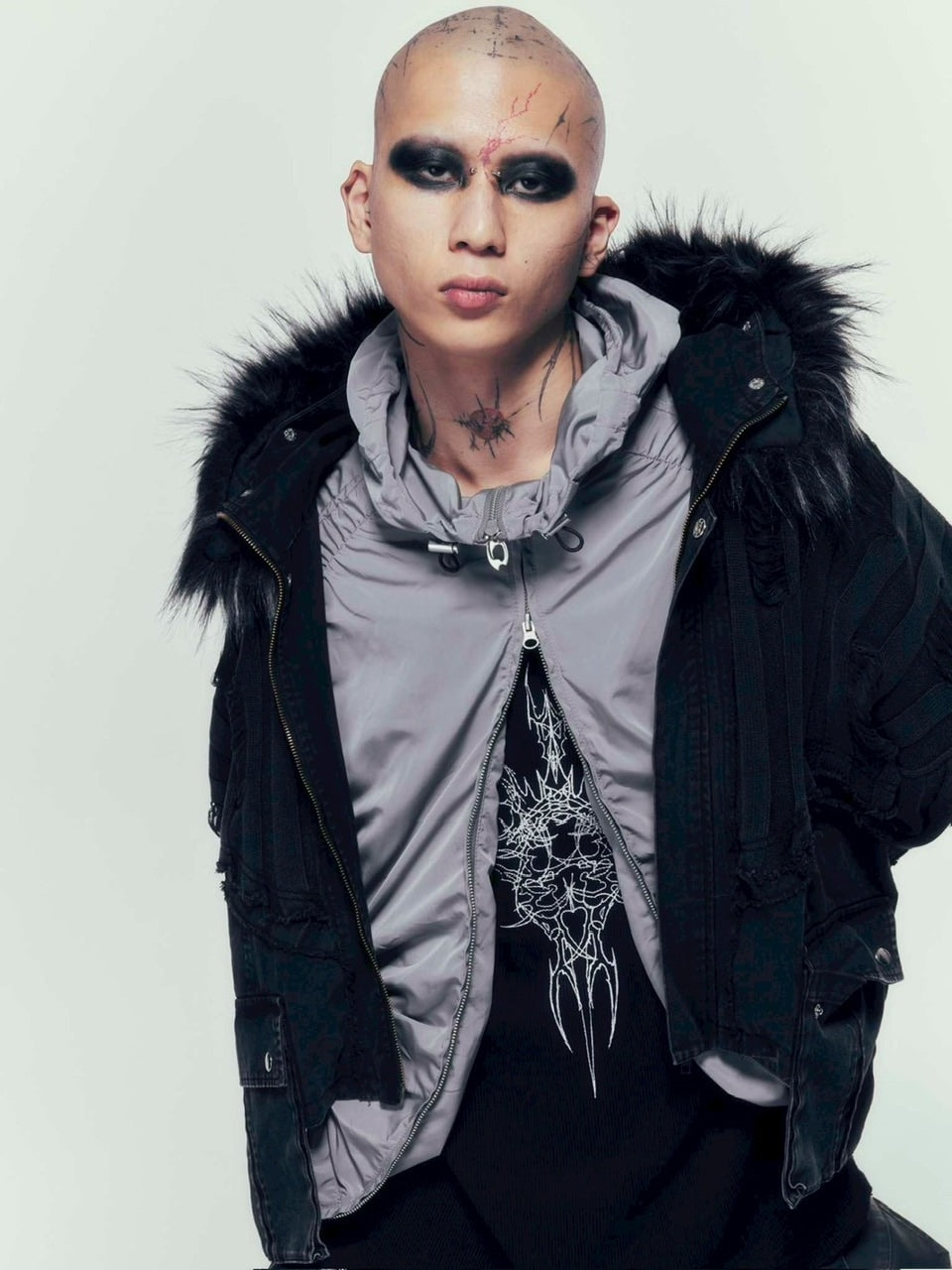 【DIG YOUR OWN GRAVE】SYN-EDGE BLOUSON /【ディグユアオウングレイブ】アシンメトリーテックブルゾン