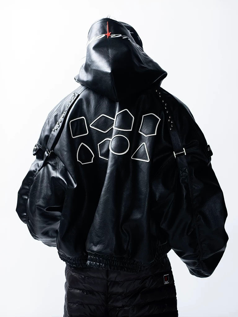 【F.V.V.O】Embroidered Hooded Bomber Jacket