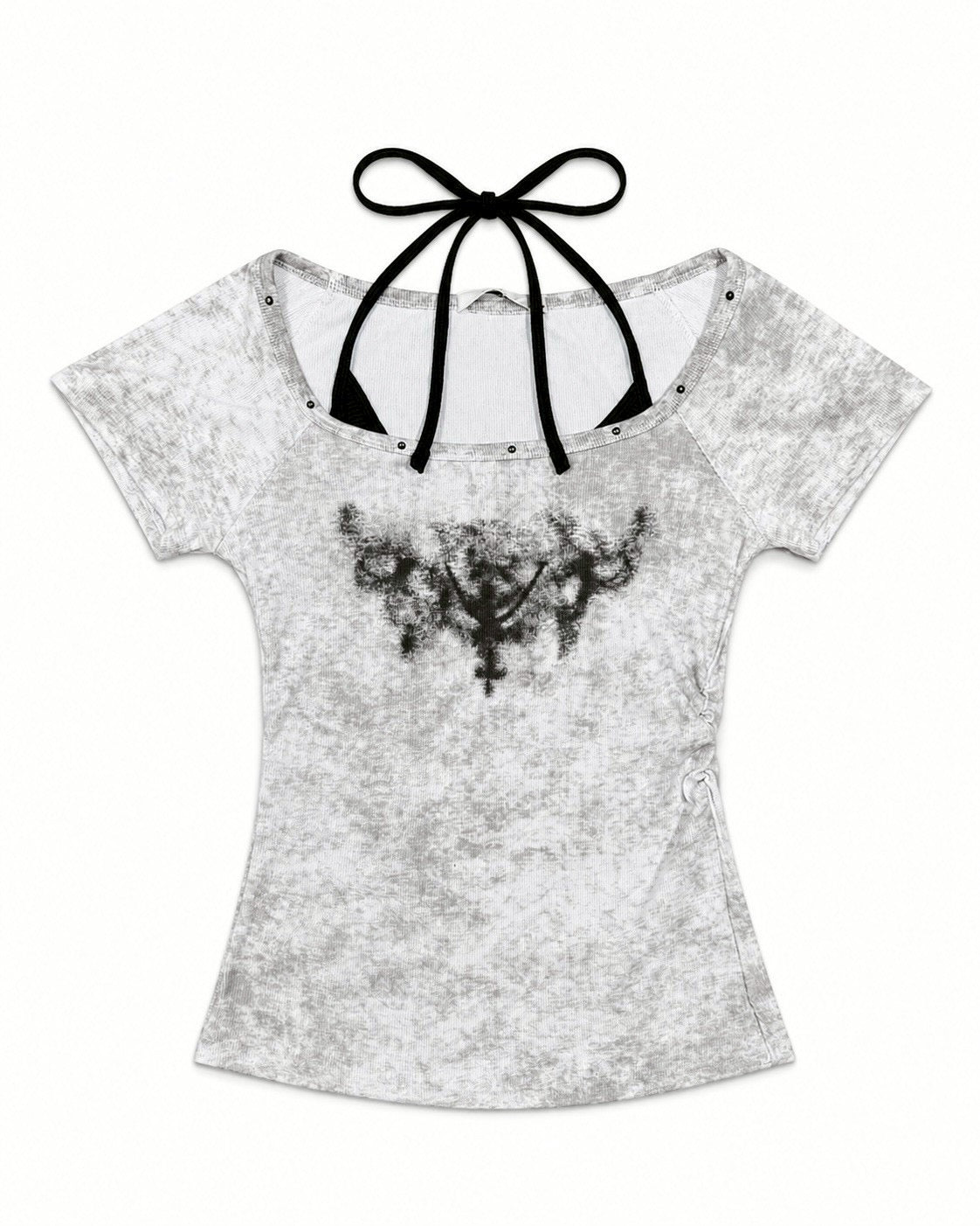 受注制【nmtc+】Ink Layered Halter Neck Tee (3color)