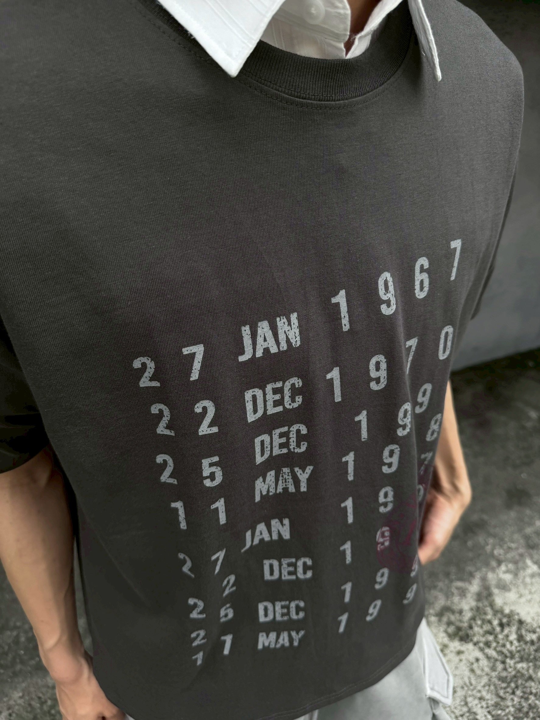 受注制【nmtc+】Washed Semi Crop Lettering Tee (3color)