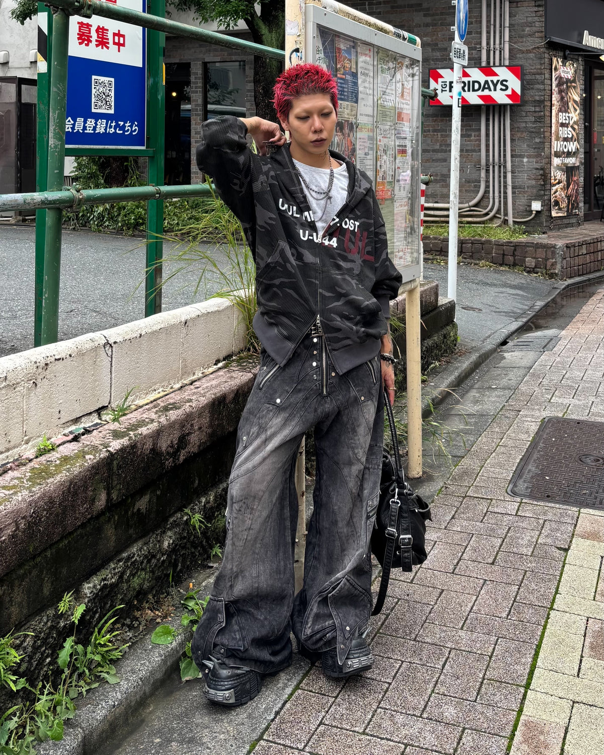 受注制【Never mind the XU】MILITARY CAMO THERMAL ZIP HOODIE (2color)
