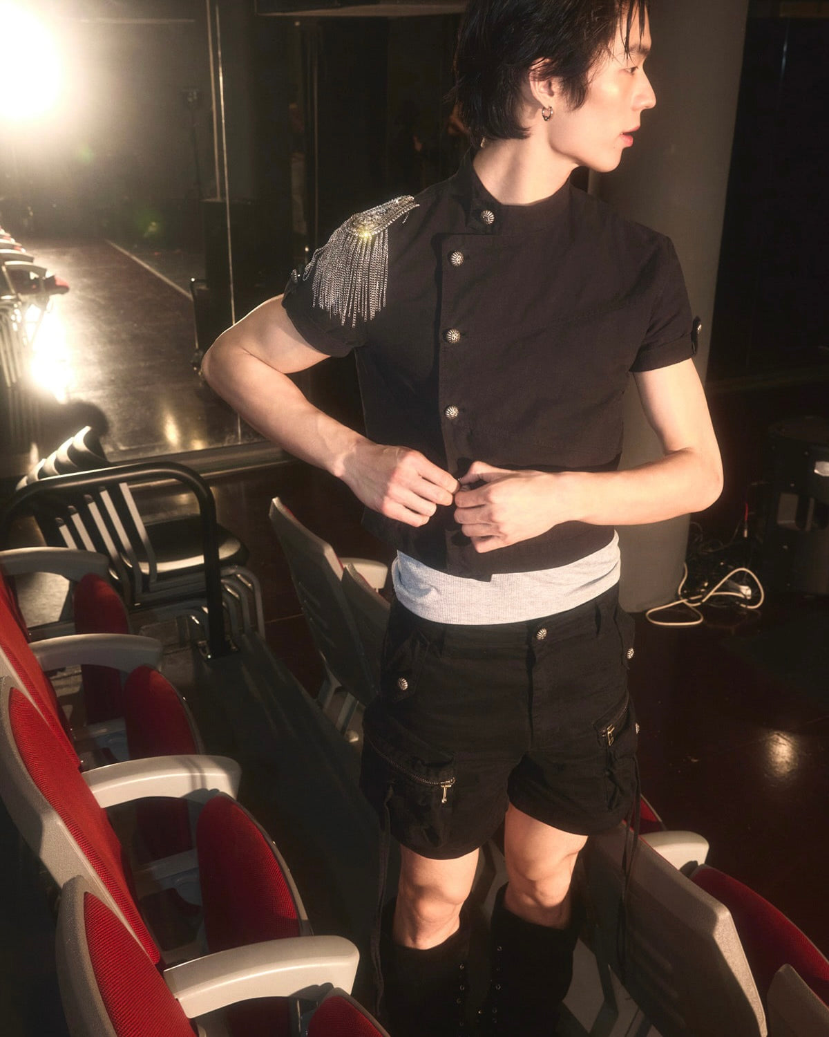 【LECYTO】Slant Crop Shirt