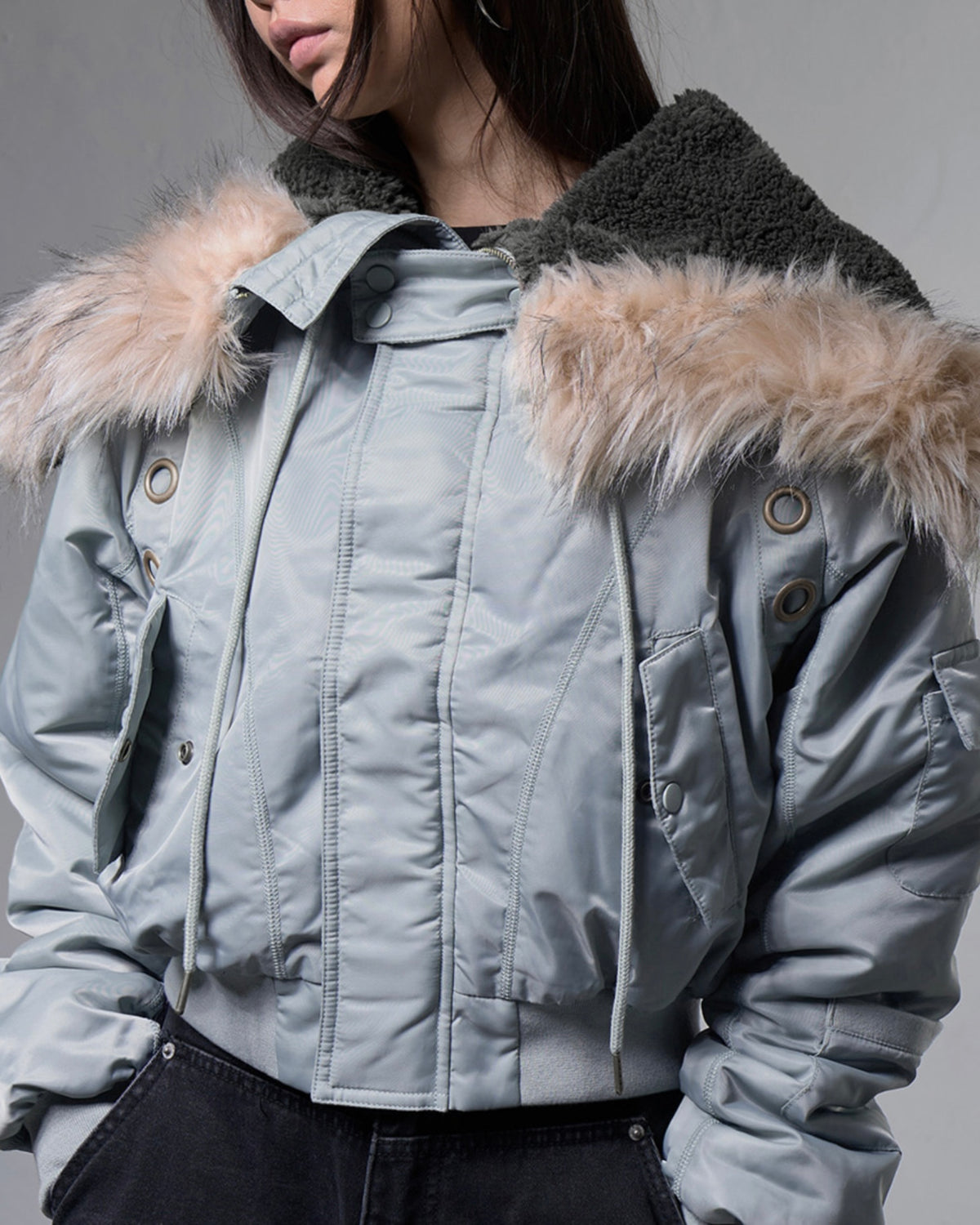 【FANCY CLUB】EYELET FUR MA-1