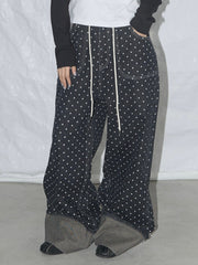 【FANCY CLUB】STRING DOT ROLL-UP PANTS