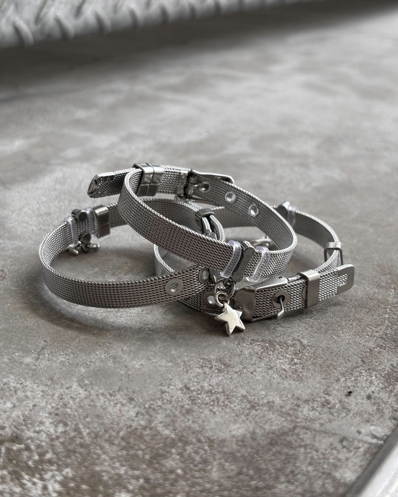 国際配送【Never mind the XU】silver star belt bracelet