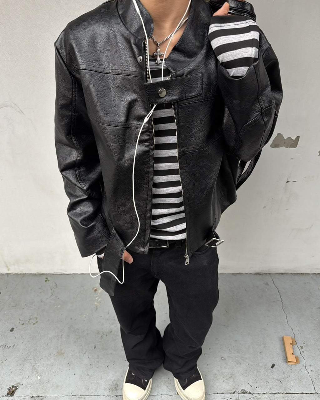 国際配送【RENOL】faux leather biker jacket