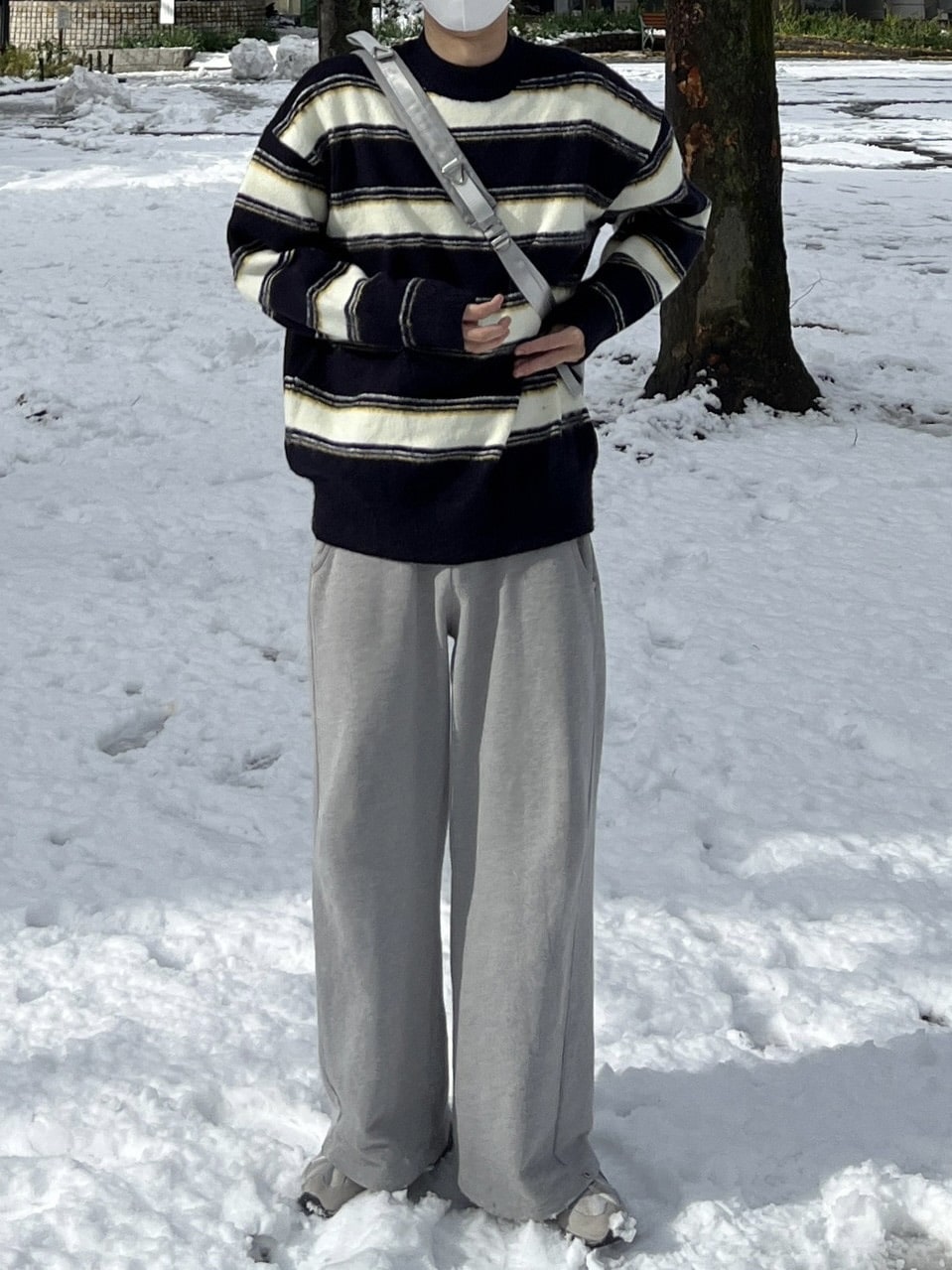 受注制【Chikashitsu +】snap button sweat pants (2color)