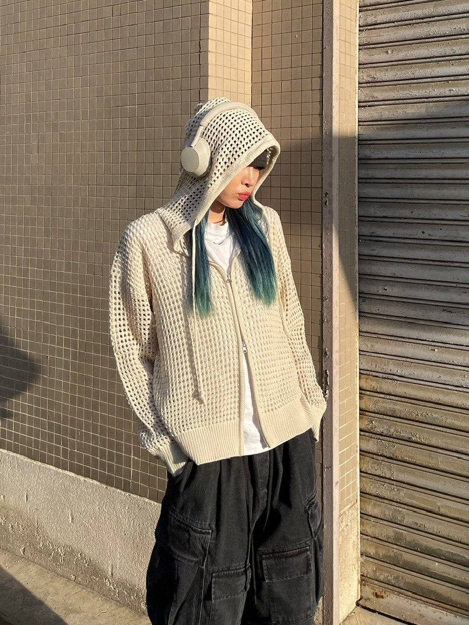 受注制【Chikashitsu +】mesh zip hoodie (5color) / 【チカシツプラス】メッシュ長袖ジップパーカー