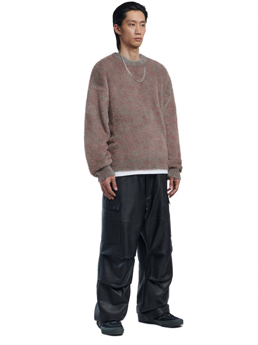 【NOMANUAL】CROPPED HAIRY KNIT (15color) / 【ノーマニュアル】クロップドヘアリー長袖ニット