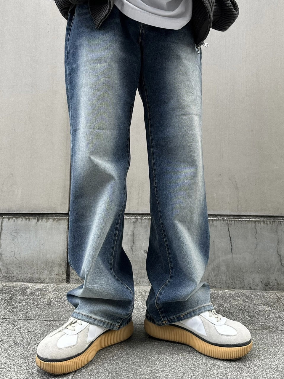 【Chikashitsu +】vintage wash denim pants (2color) / 【チカシツプラス】ヴィンテージウォッシュデニムパンツ