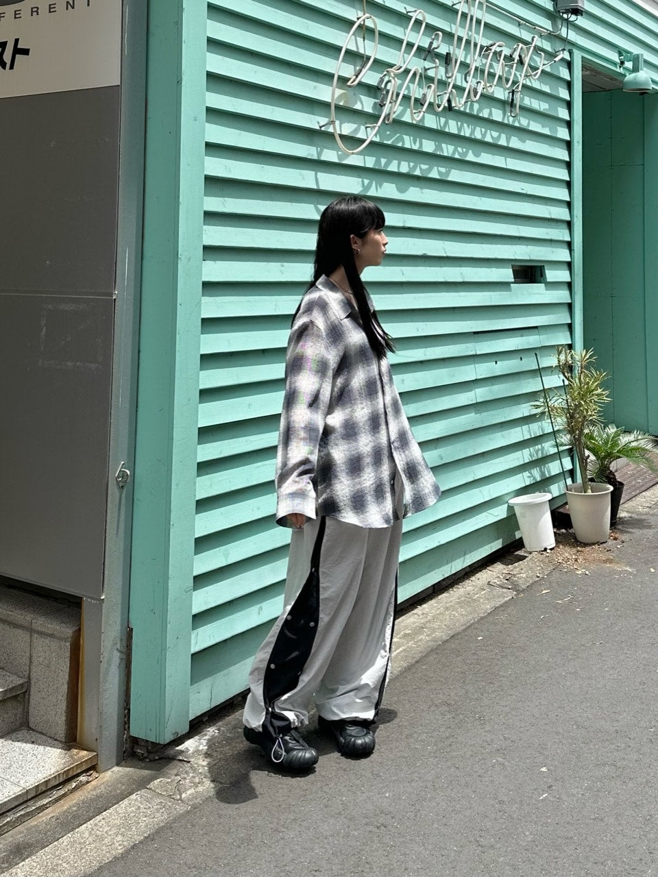 大阪店WEB限定受注制【Chikashitsu +】snap nylon ballon pants (2color)