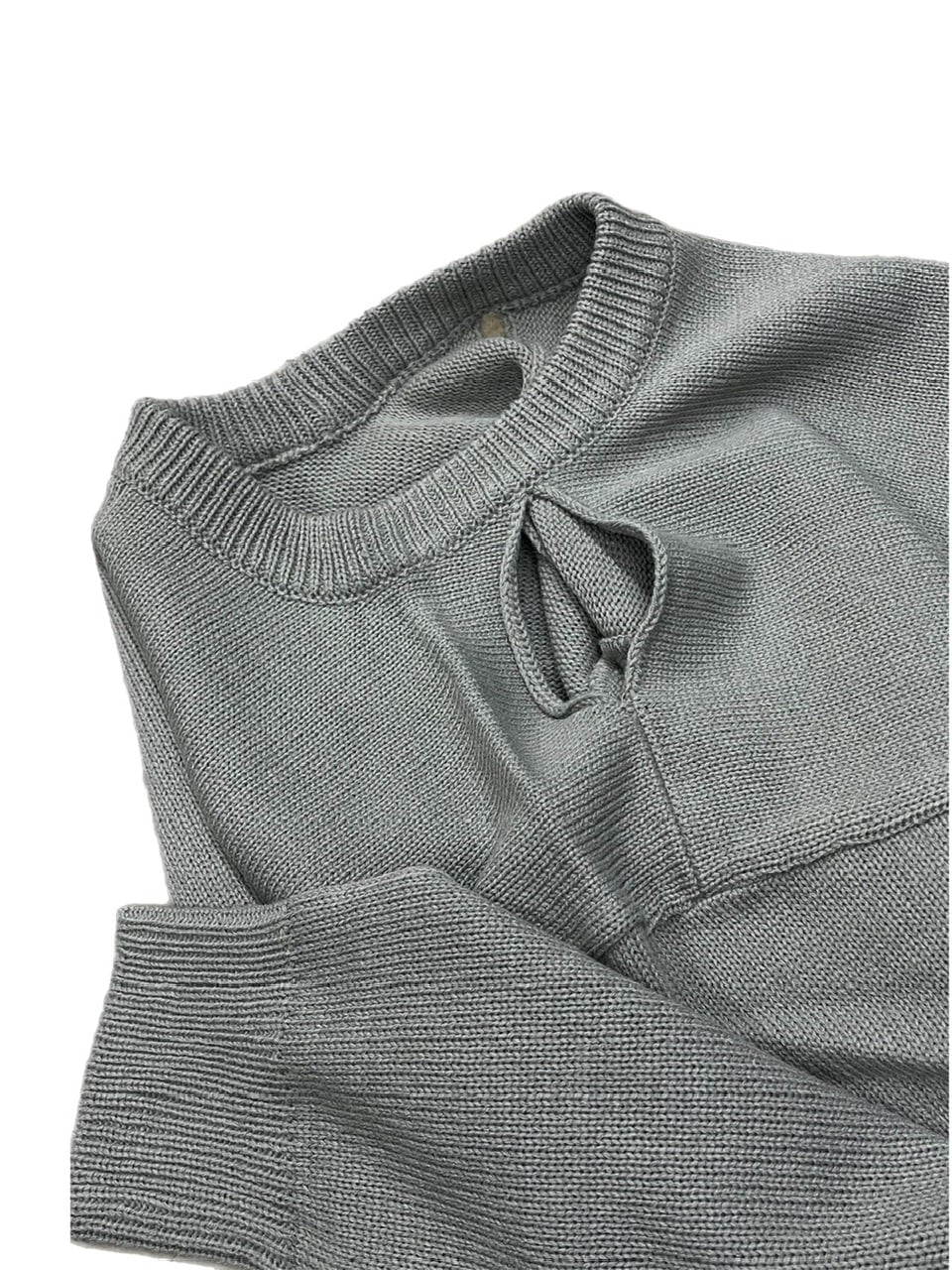 受注制【Chikashitsu +】shoulder slit knit (4color)