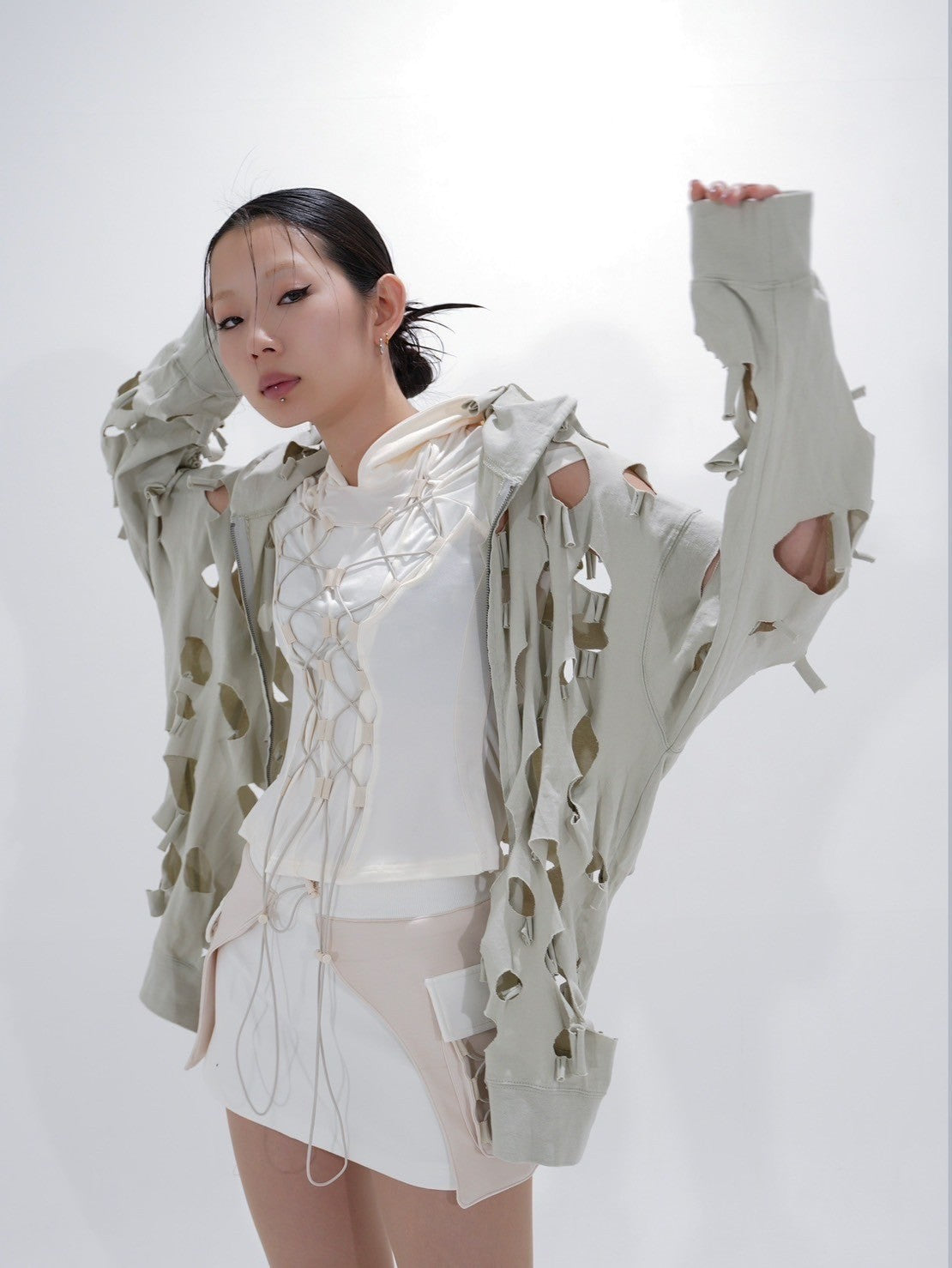 【Bizarre Maiden】damage full zip hoodie