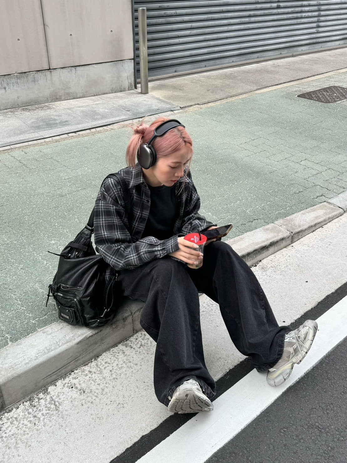 受注制【Chikashitsu +】oversized check shirt