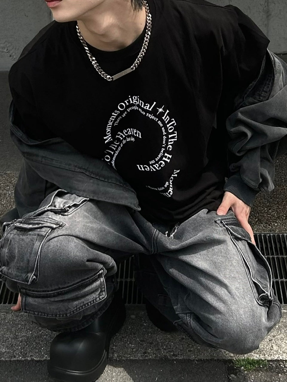 受注制【Chikashitsu +】logo graphic t-shirt 2 (3color) / 【チカシツプラス】グラフィックロゴプリント半袖Tシャツ