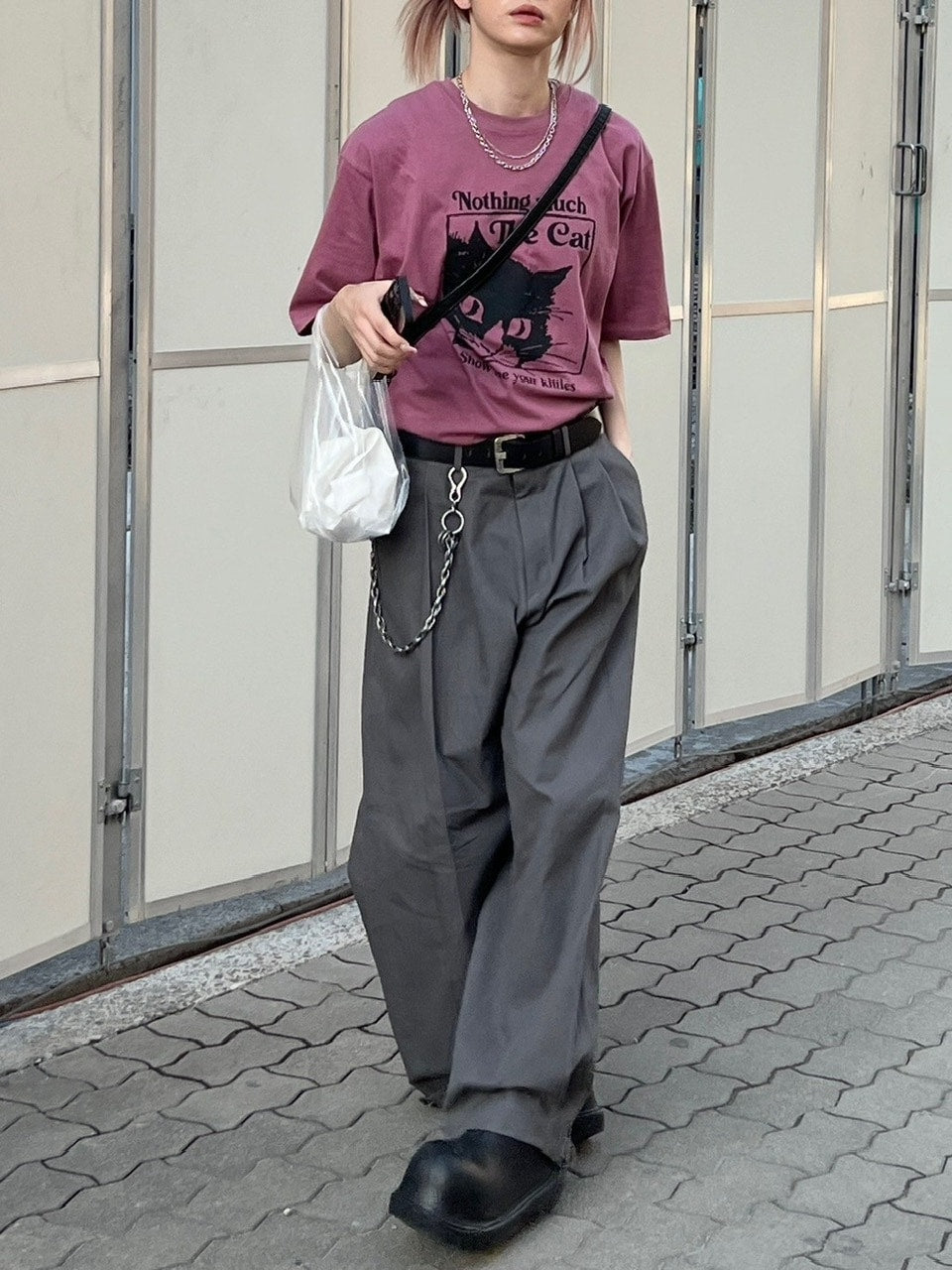 大阪店WEB限定受注制【Chikashitsu +】2tuck wide cotton pants (2color)
