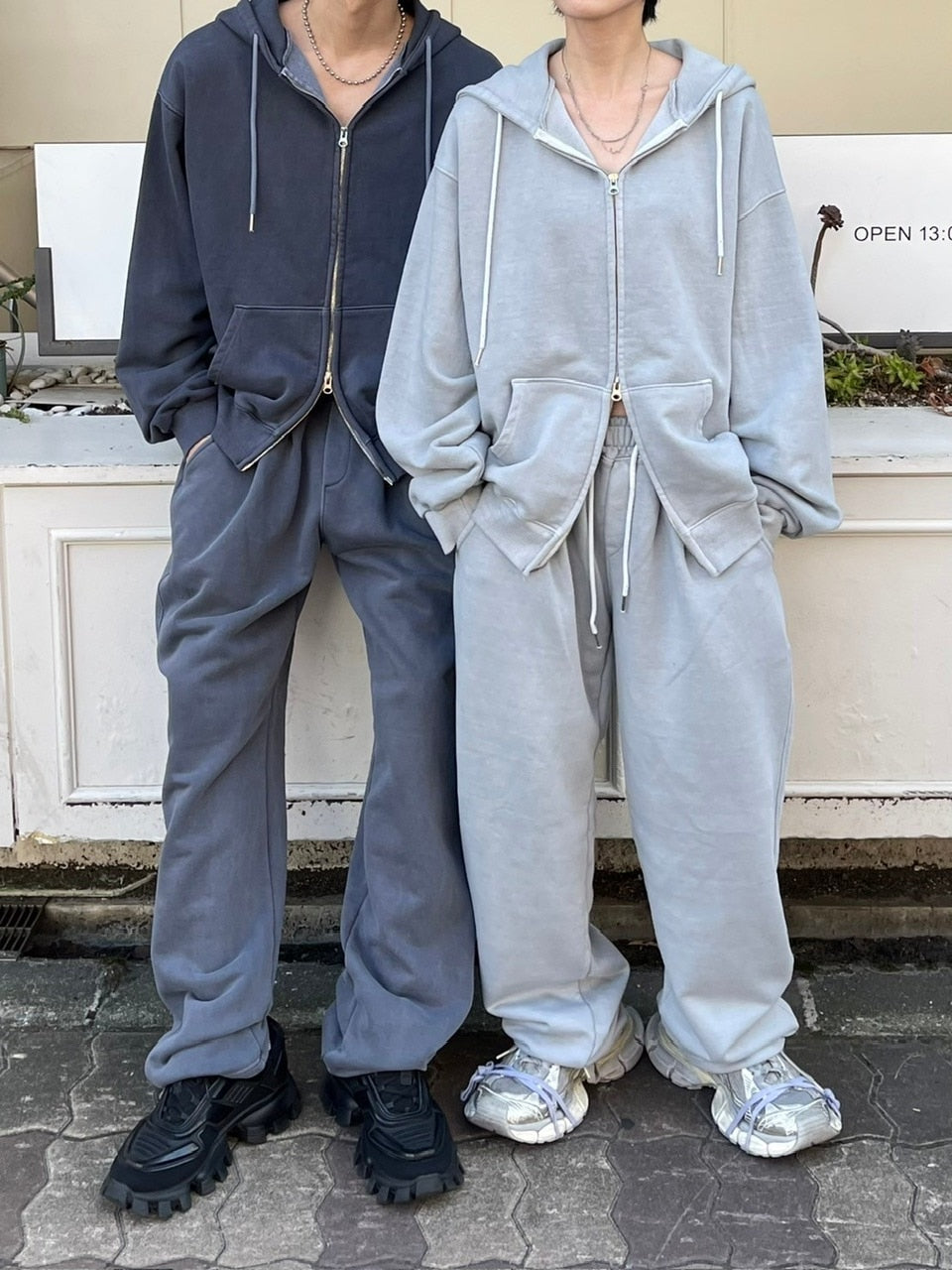 受注制【Chikashitsu +】unisex pigment wash string sweat pants