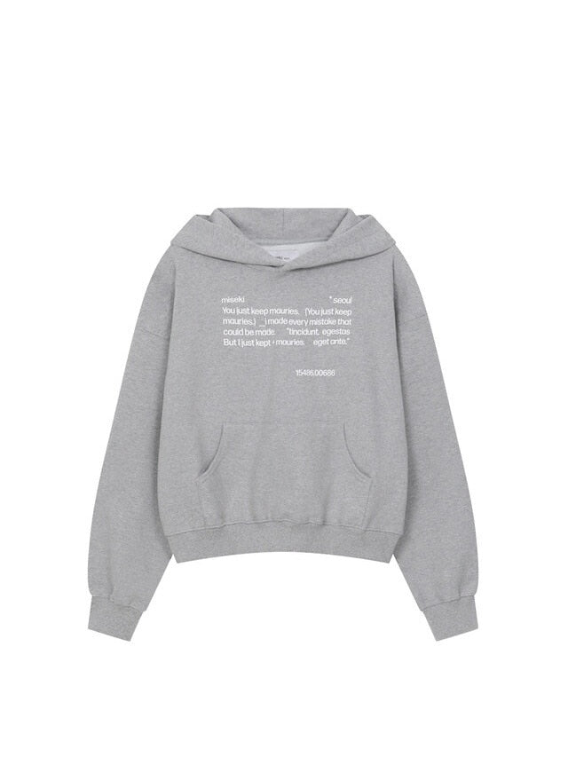 【Miseki seoul】Quote sweat hoodie