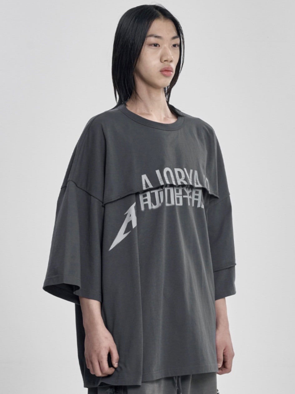 【AJOBYAJO】Tri Logo Mixed T-Shirt